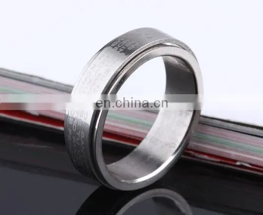 HOT Unisex Titanium Stainless Steel Bible Lord's Prayer Cross Band Ring