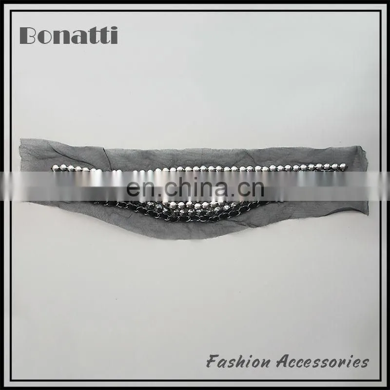 Latest designed hand-sewn bead collar trim