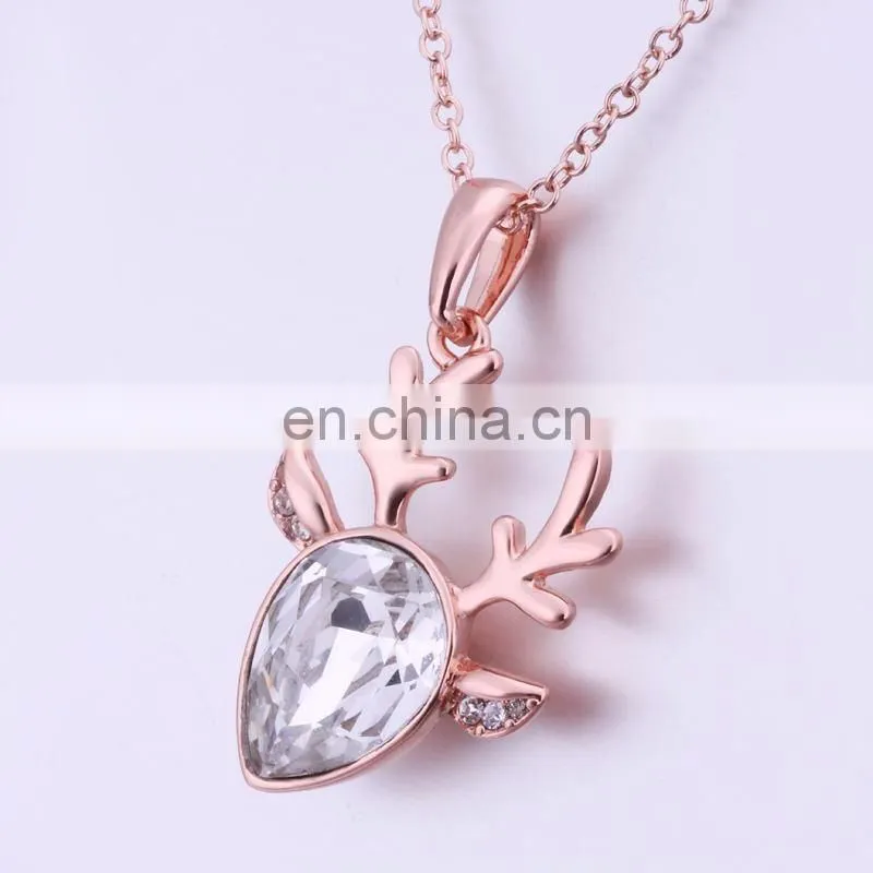New arrival diamond rose gold plating necklace gift colar