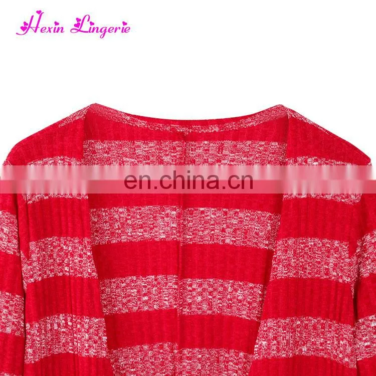 2017 Latest Fashion Red Long Kintting Cardigan Women Tops