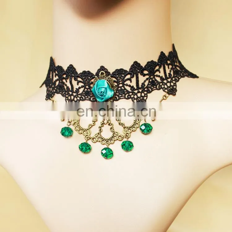 2015 latest design fashion party lace necklace lace necklace