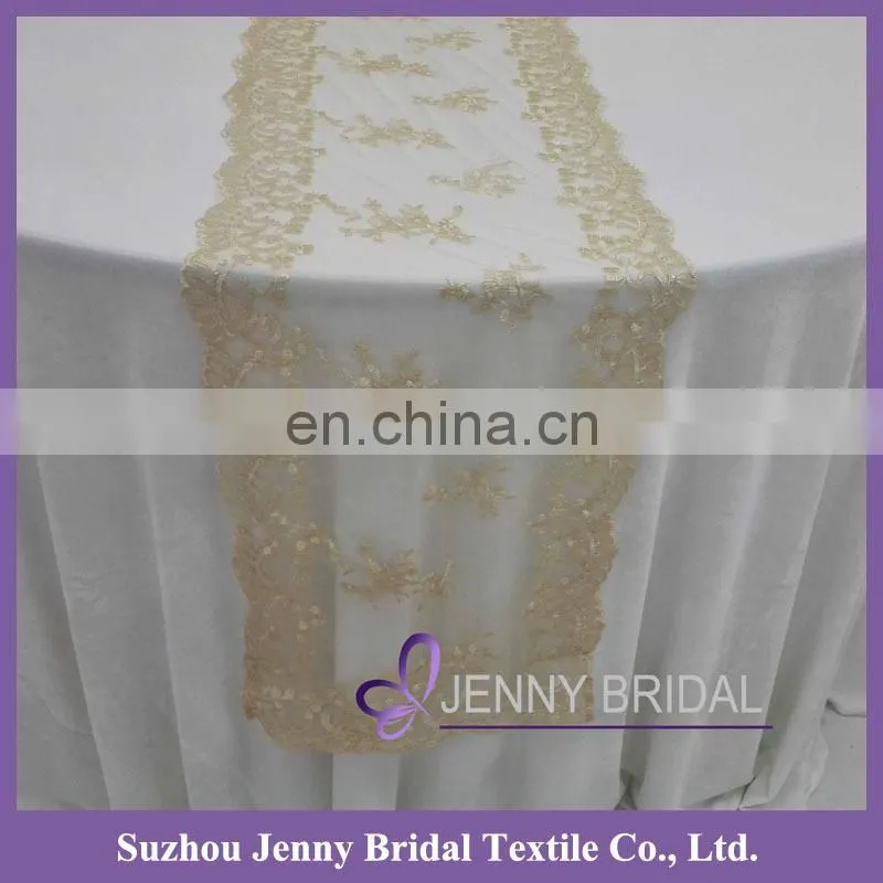 TR013A Silver grey lace wedding table runners