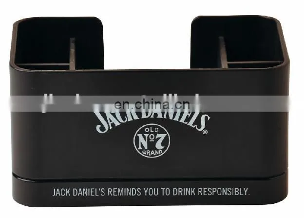 Custom rectangle ps plastic decorative bar napkin holder with handle