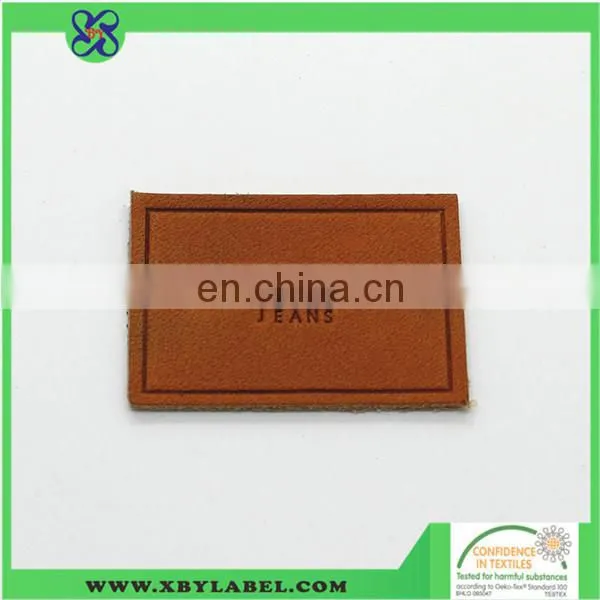 2017 China cheap high quality brown leather patche for denim