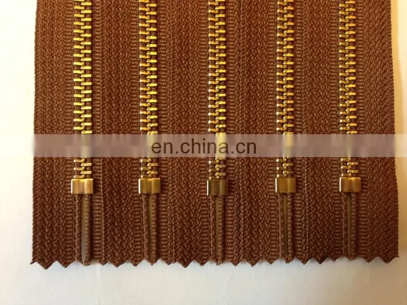 Wholesale cheap chocolate color brass zippers