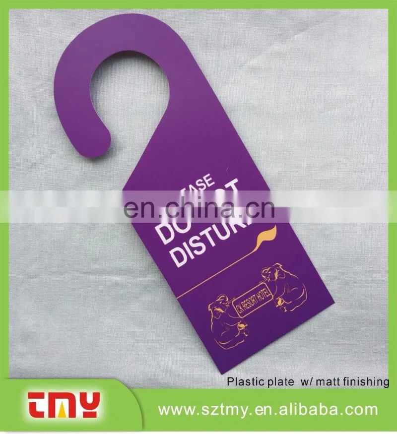 Custom shape offset printing pvc hotel room door hanger