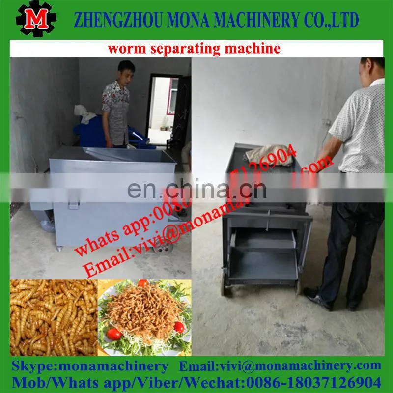 Multifunctional separating plant for Tenebrio molitor, big/small worms, pupa, dead worms