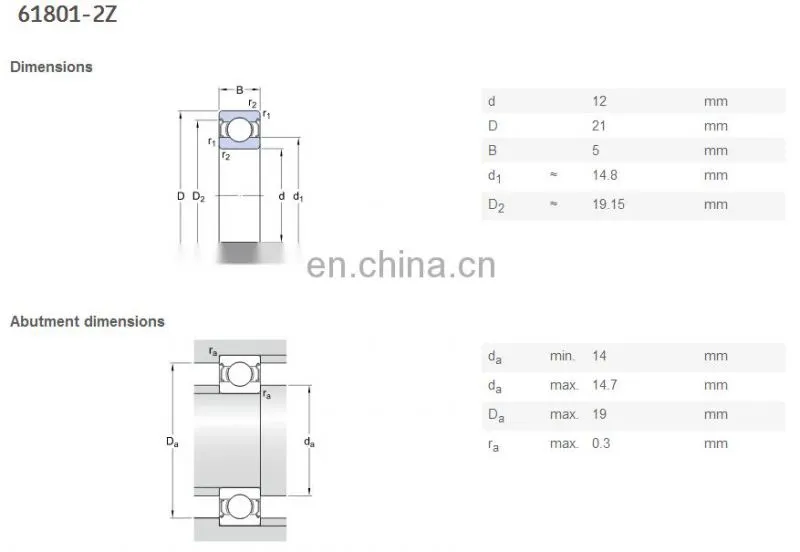 Cheapest price ball bearing 61801 chrome steel deep groove sealed ball Bearing 61801 2rs zz