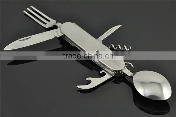 Good quality stainless steel camping fork knife spoon set