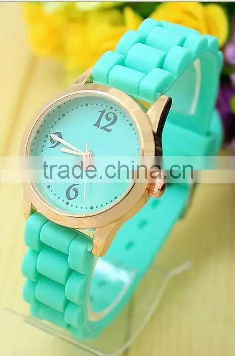 Children silicone jelly candy color Watch