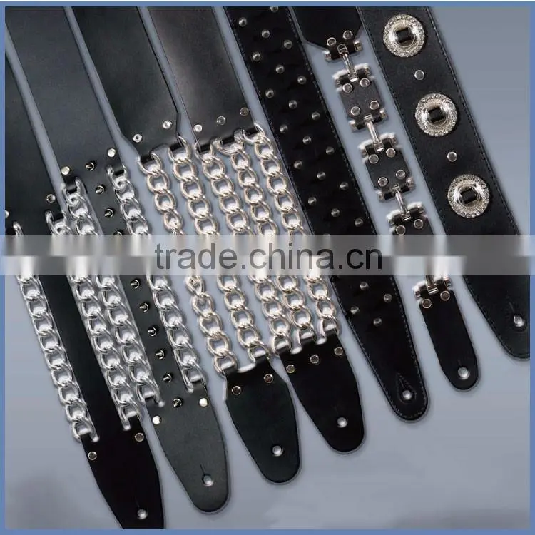 Competitive price suede genuine leather guitar strap