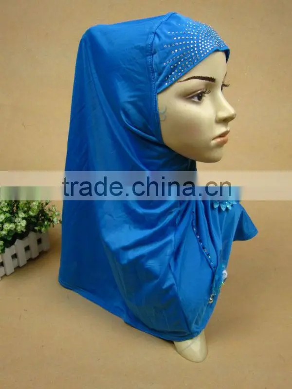 A527 newest design one piece muslim long HIJAB 4 flowers islamic hijab