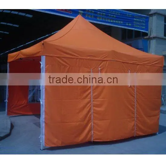 Aluminum Pop Up Ten 3x3m ( 10ft X 10 ft) with Orange Canopy & Valance(Unprinted), 4 full walls with zipper, door & windows