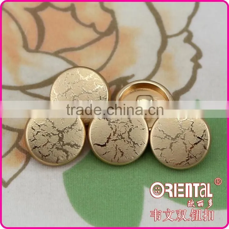 fancy plastic shank button with crack gold for lady's fashion