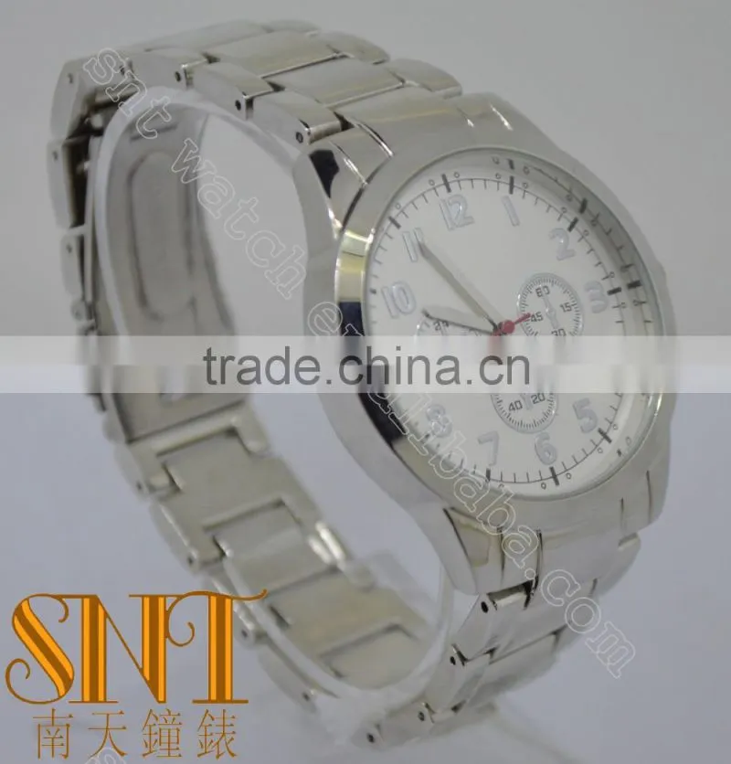 Fashion Matte Silver Dial With 3 Chrono Eye, High Quality Stainless Steel Watch