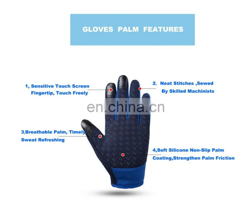 Wholesale Waterproof Gray neoprene fabric with touchscreen fingers outdoor sport diving protective glove