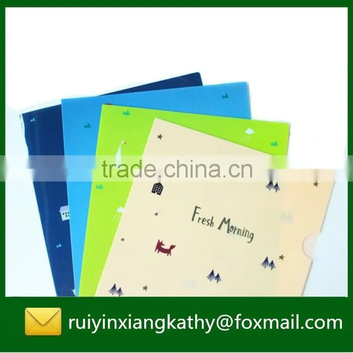 Excellent quality A4 plastic pocket decorative L shape file folder