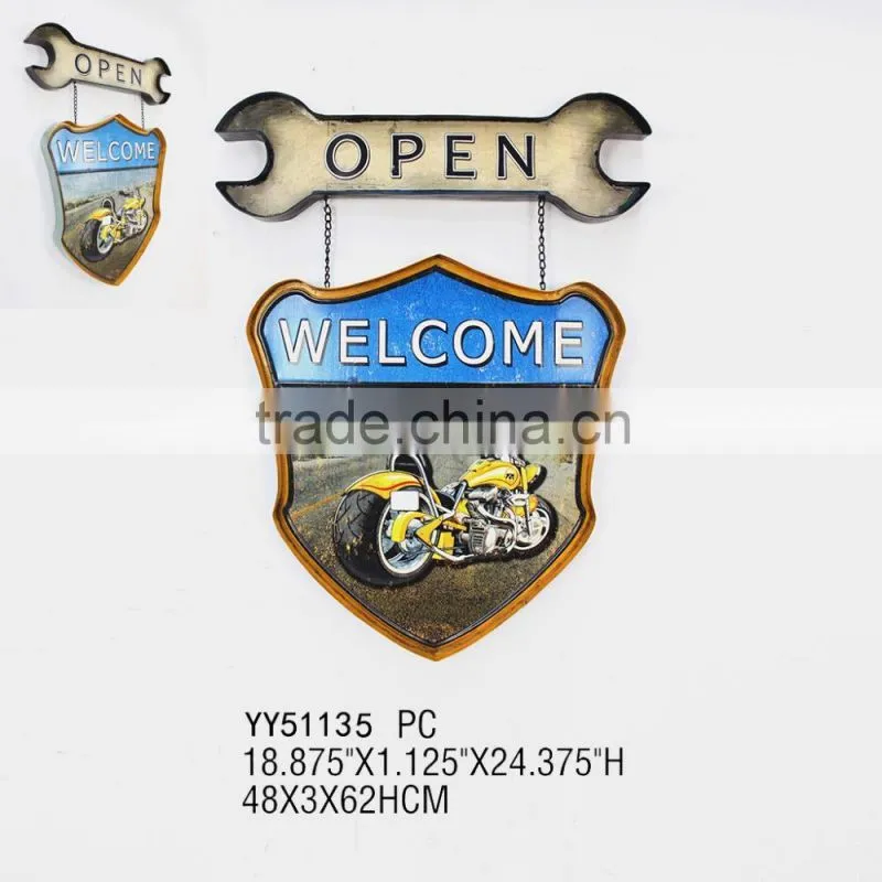 Custom printing antique embossed car tin sign wall hanger , tin advising plaque, vintage hanger tin plate