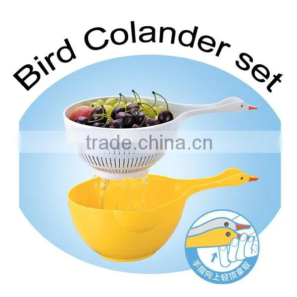 D680 2015 Hot Sell New design fruit colander vegetable colander with duck shaped
