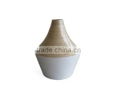 modern design for lacquer bamboo painting vase