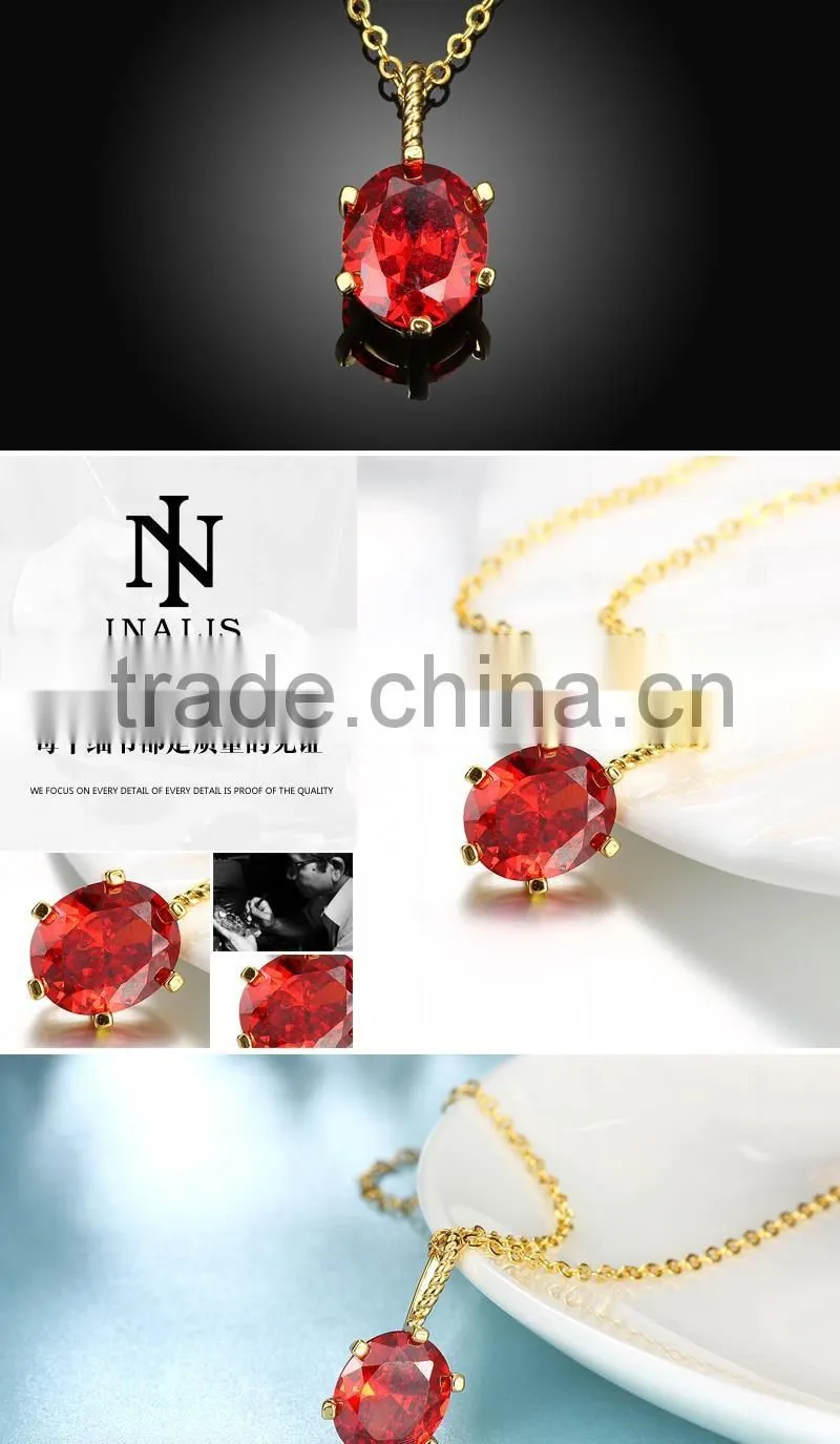 Zircon Gold Plated Necklace for girls,vintage gold plated necklace