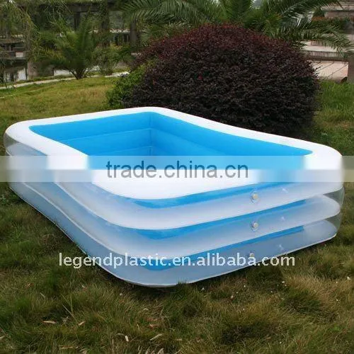 inflatable 3-ring rectangular play pool