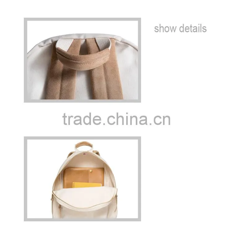 high quality blank canvas backpack/wholesale white backpack/canvas school backpack
