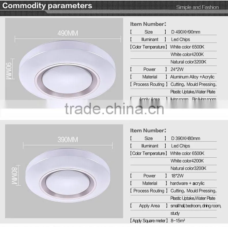 2016 hot sales led flush mount ceiling light small round 5 years gurantee 24 to 48W