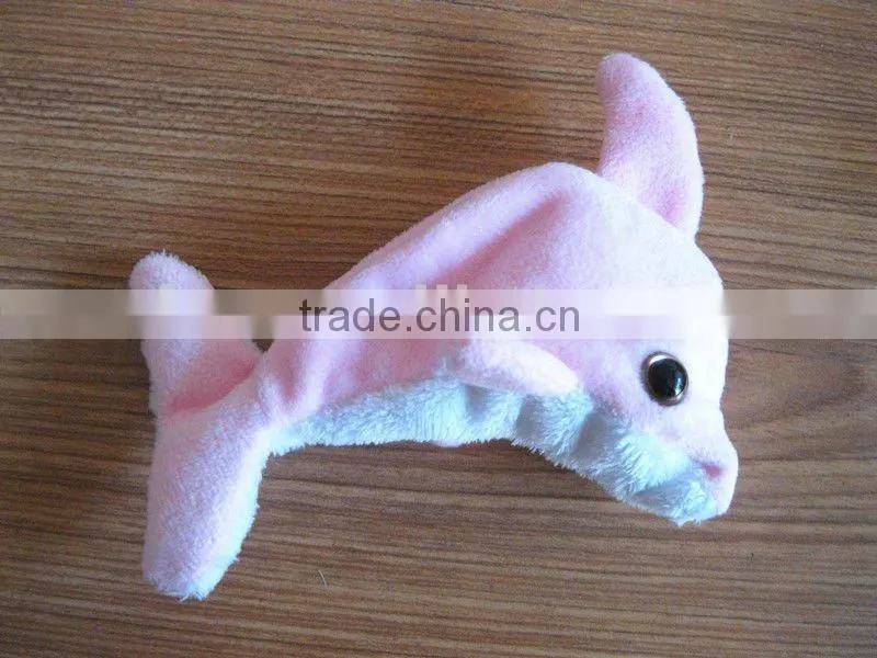 Grow in water plush toys,pink dolphin stuffed toy