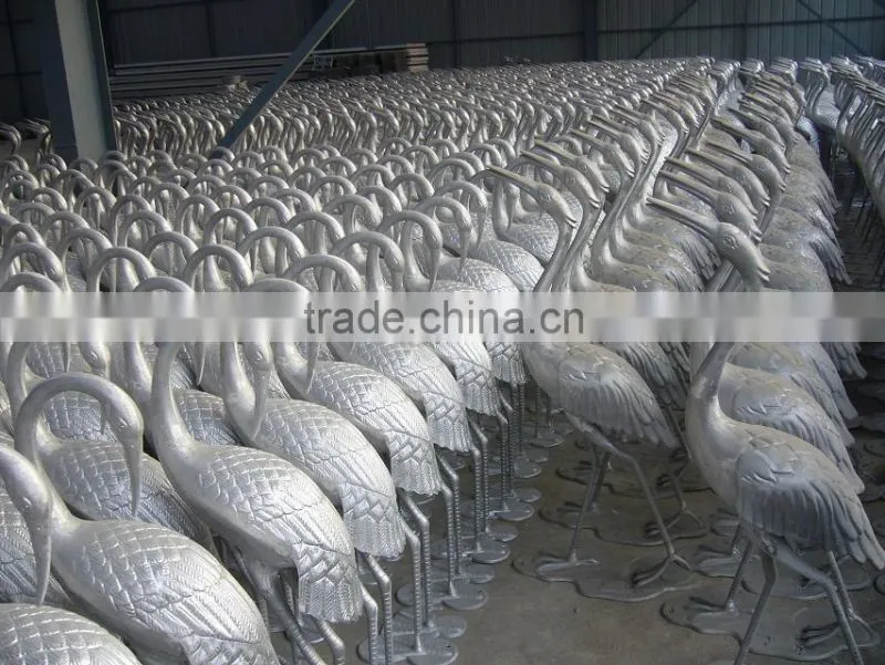 43 Inch Sculptured Cranes in Bronze Finish