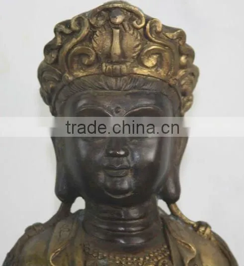 Tibetan Antique Standing Buddha Statue Bronze 48cm