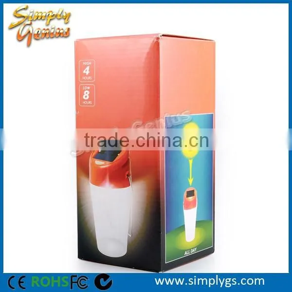 (hot) CE/Rohs/FCC/IPX41 fishing biking hiking camp Rechargeable Solar Lantern