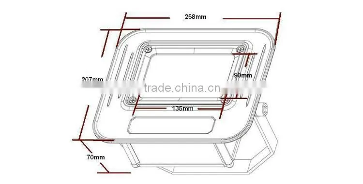 50w 90 degree narrow beam led floodlight with Rectangular light Pattern