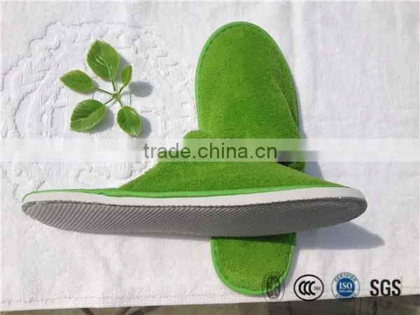 Wholesale Green hotel coral fleece winter super warm slipper bathroom slippers
