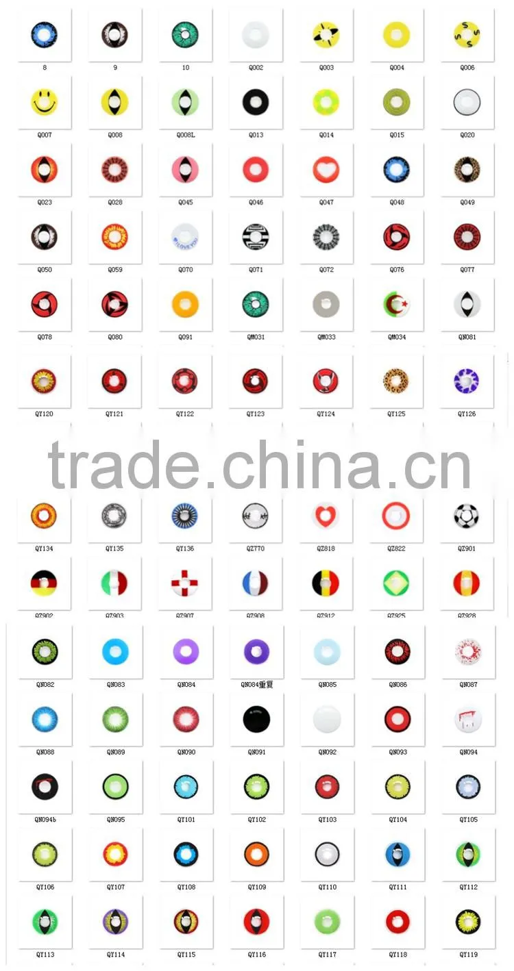 2016 hot styles circle lenses wholesale halloween sharingan contact lenses