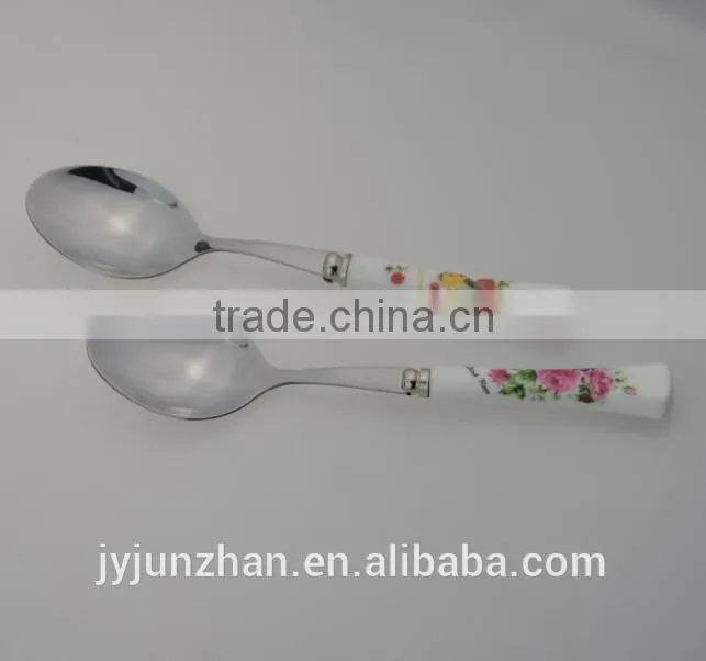 stainless steel cutlery with ceramic handle spoon