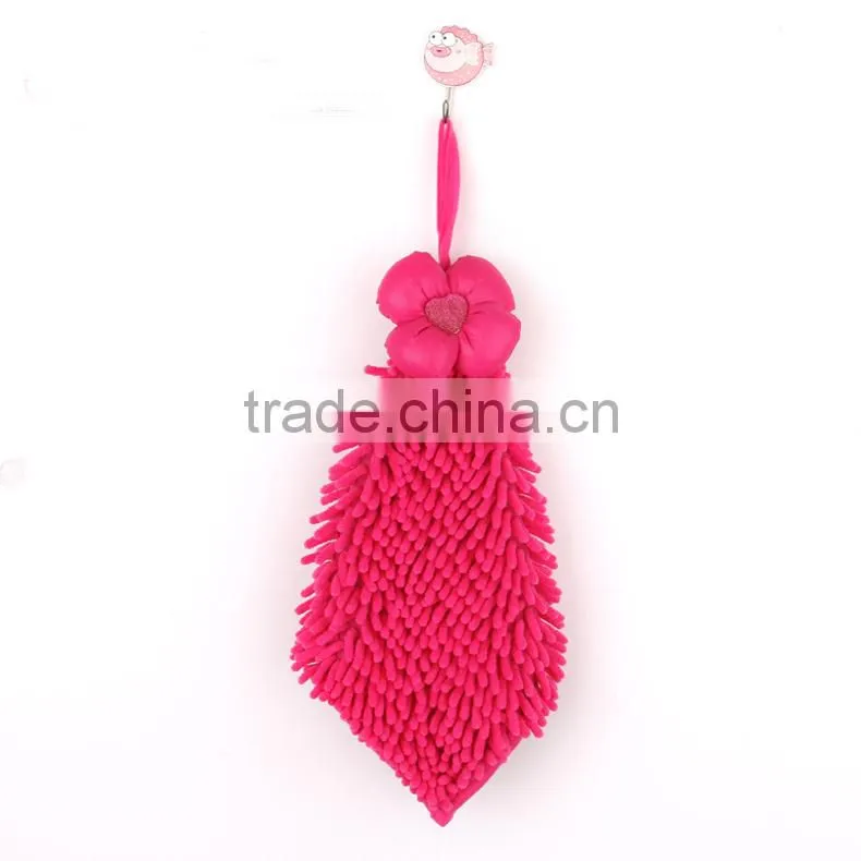 China wholesale microfiber chenille square hand towel, washclotch for home ,kitchen and bathroom