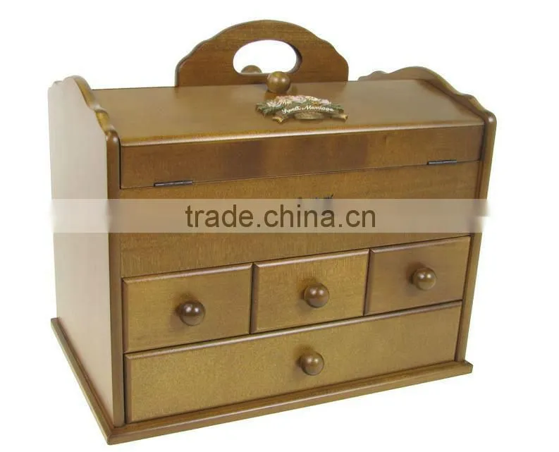family wood sewing box