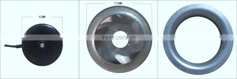high flow 1910m3/h 310mm aluminum big exhaust fan for air suction