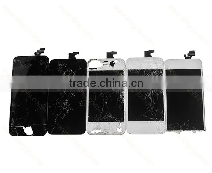 Fast Delivery recycle broken lcd screen for iphone 5c,cracked lcd touch screen glass lens for iphone