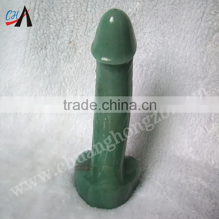 Hot sell gree aventurine artificial penis, penis stone