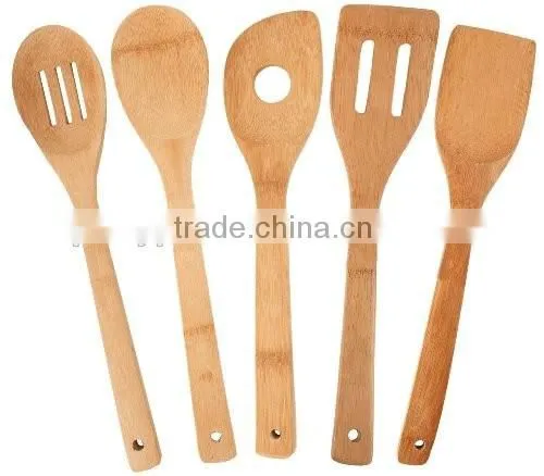 Hot sale Bamboo kitchen utensils , bamboo spoon set wholesale