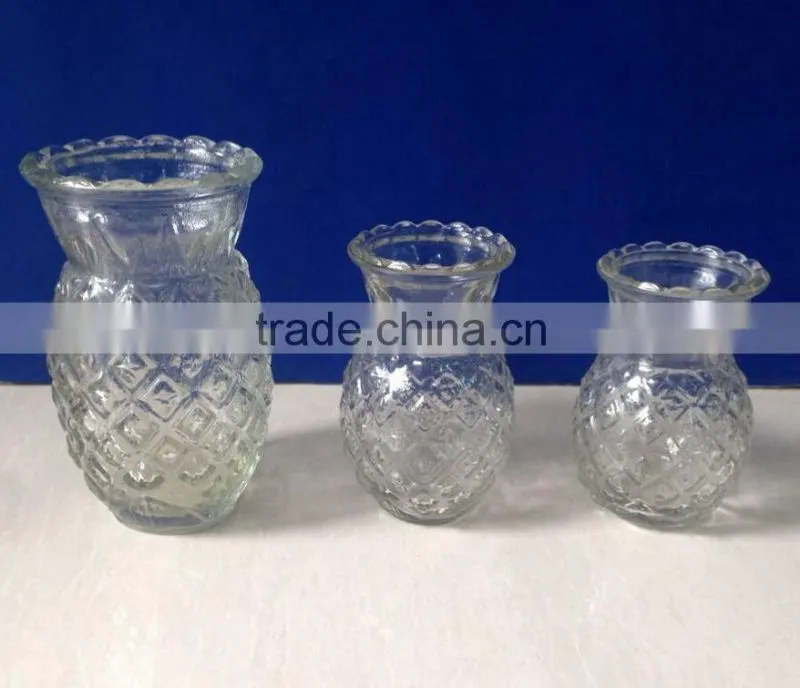 Pineapple shape glass candle holders