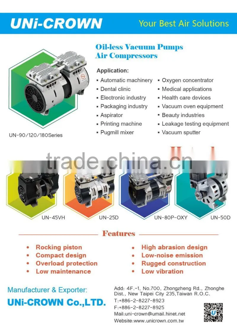 UN-400V 680mmHg 400LPM 1HP dry medical vacuum pump