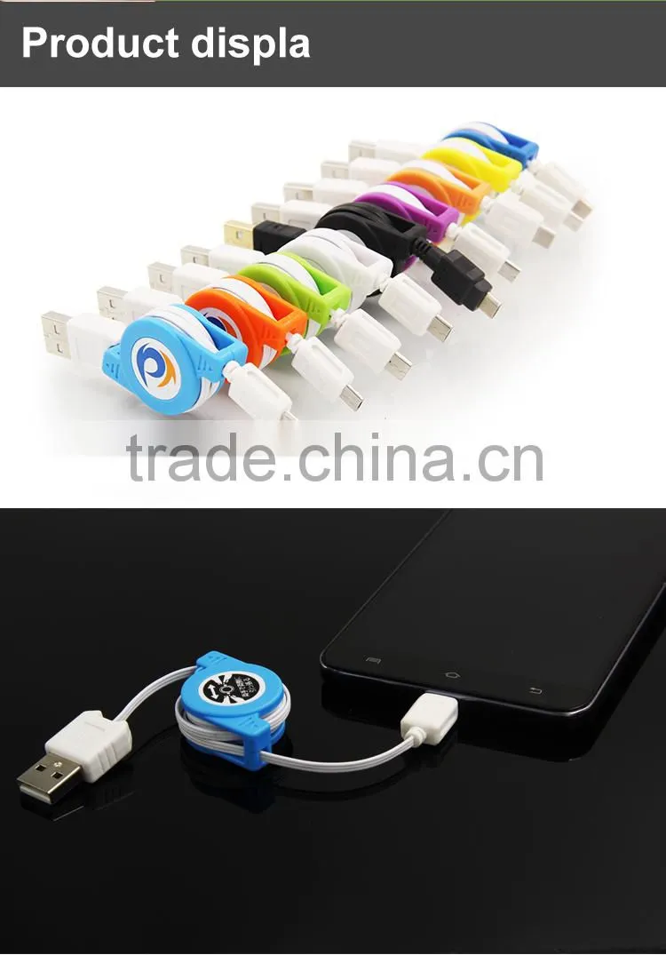 Greative Retractable Male to Male USB Cable Data&Charger Cable For Micro Phones