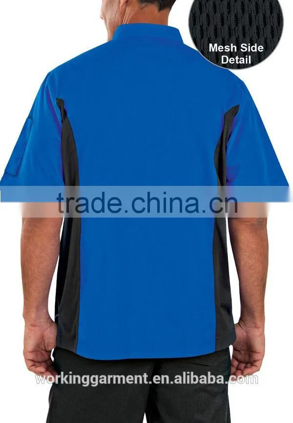 Basic Fit Short Sleeve Chef Coats Studs/ Poly/Cotton Twill Cook Uniform/Kitchen Clothes