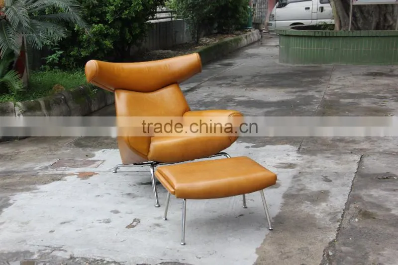 Hans J. Wegner famous design ox chair with ottoman
