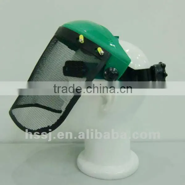 2016 half helmet with face shield CE standard PP headgear & wire mesh safety face shield PVC and PC face visor for helmet