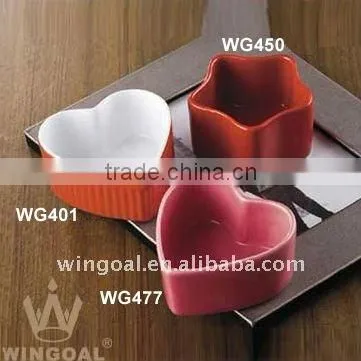 Hot sale candy colorful ceramic cake mould pudding desserts dish bowl
