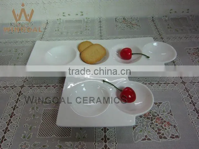 Ceramic fish dipping plate